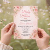 Invitation Soft Pink Floral Baby in Bloom Garden