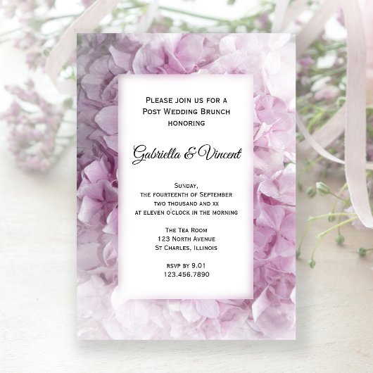 Invitation Soft Pink Hydrangea Post Mariage Brunch