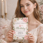 Invitation Soft Pink Magnolia and Peony 18th Birthday 