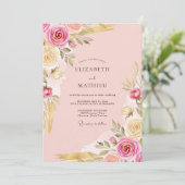 Invitation Soft Pink Ornate Botanical Wedding (Debout devant)
