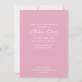 Invitation Soft Pink Pastel et Gold Diamond Graduation Invit (Dos)