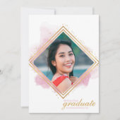 Invitation Soft Pink Pastel et Gold Diamond Graduation Invit (Devant)