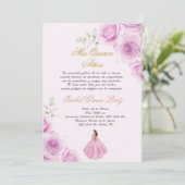 Invitation Soft pink Quinceanera Spanish (Debout devant)