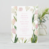 Invitation Soft Pink Tulip Bridal Shower (Debout devant)