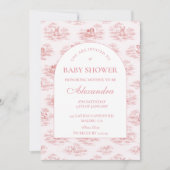 Invitation Soft Pink Vintage Baby Shower (Devant)