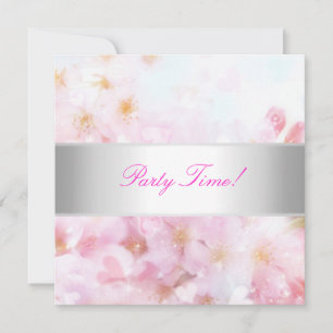 Invitation Soft Pink & White Flowers Party
