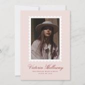 Invitation Soft Pink White Stamp Graduation Announcement card (Devant)