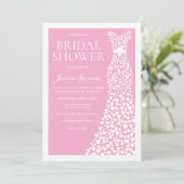 Invitation Soft Pink White Wedding Dress Border Bridal Shower (Debout devant)