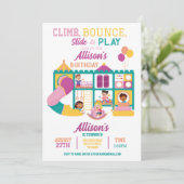 Invitation Soft Play Bounce Anniversaire Filles Fête Invitati (Debout devant)