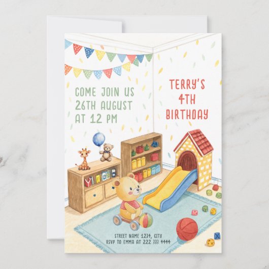 Invitation Soft Playroom Anniversaire (Devant)