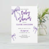 Invitation Soft Purple Baby Shower (Debout devant)