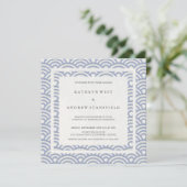 Invitation Soft Purple Blue Waves Elégant Mariage de plage (Debout devant)