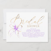 Invitation Soft Purple Bow Elegant Romantic Bridal Shower (Devant)
