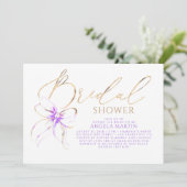 Invitation Soft Purple Bow Elegant Romantic Bridal Shower (Debout devant)