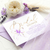 Invitation Soft Purple Bow Elegant Romantic Bridal Shower