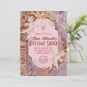 Invitation Soft Renaissance Rococo Fête d'Anniversaire esthét (Debout devant)