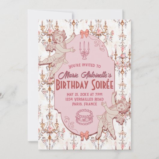 Invitation Soft Renaissance Rococo Fête d'Anniversaire esthét (Devant)