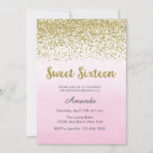 Invitation Soft Rose and Gold Sweet 16 Anniversaire Invitatio (Devant)