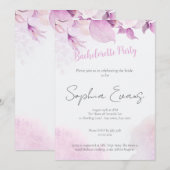 Invitation Soft rose Boho Floral Mariage Bachelorette Party (Devant / Derrière)
