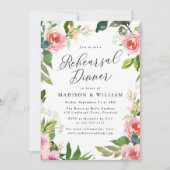Invitation Soft Rose Floral Dîner De Répétition (Devant)