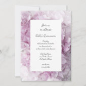 Invitation Soft Rose Hydrangea Fleurs Quinceanera Parti (Devant)