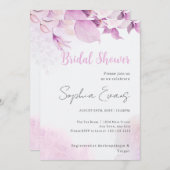 Invitation Soft rose moderne Boho Floral Feuilles Fête des ma (Devant / Derrière)