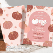 Invitation Soft rose rétro Citrouille Floral 1er anniversaire