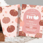 Invitation Soft rose rétro Floral Citrouille 2e anniversaire 