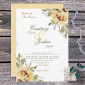 Invitation Soft Rustique Grand Mariage de tournesol Jaune