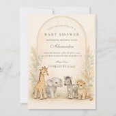Invitation Soft Safari Jungle Baby Shower (Devant)