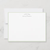 Invitation Soft Sage Green Border Personalized Note Card (Devant)
