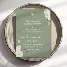 Soft Sage Green Floral Catholique Messe Nuptiale