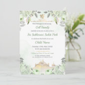 Invitation Soft Sage Green Floral Sukhmani Sahib Path Invite (Debout devant)