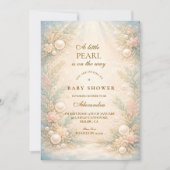 Invitation Soft Seaside Pearl Storybook Baby Shower (Devant)