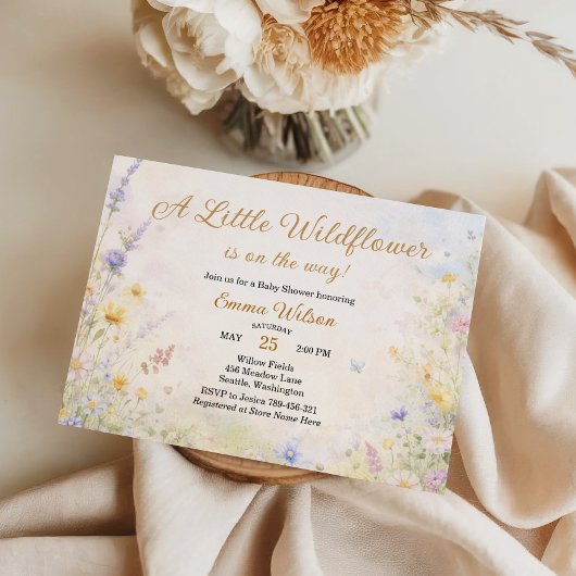 Invitation Soft Spring Wildflower Meadow Baby in Bloom