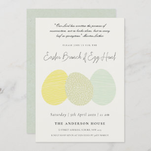 INVITATION SOFT SUBTLE PASTEL EASTER EGGS BRUNCH & EGG HUNT