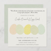 INVITATION SOFT SUBTLE PASTEL EASTER EGGS BRUNCH & EGG HUNT (Devant / Derrière)