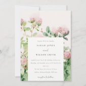 Invitation Soft Subtle Rose Aquarelle Floral Garden Mariage (Devant)