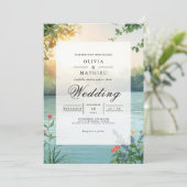 Invitation Soft Sunlight Botanical Romance Mariage (Debout devant)