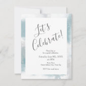 Invitation Soft Teal Gray & White Abstract (Devant)