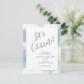 Invitation Soft Teal Gray & White Abstract (Debout devant)