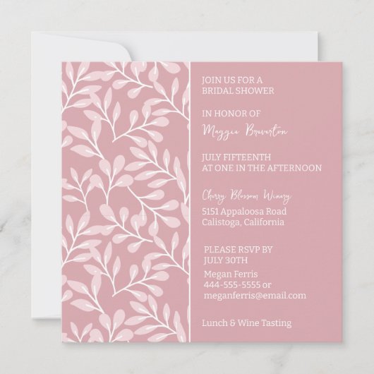 Invitation Soft White Botanical Bridal (Devant)