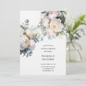 Invitation Soft White Peony with Eucalyptus Couples Shower (Debout devant)