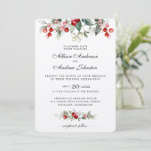 Invitation Soft Winter Berry Mariage de Noël (Debout devant)