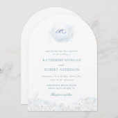 Invitation Soft Winter Touch Floral Élégant Mariage (Devant / Derrière)