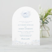 Invitation Soft Winter Touch Floral Élégant Mariage (Debout devant)