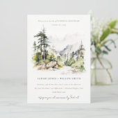 Invitation Soft Woods Paysage Croquis Mariage Anniversaire (Debout devant)