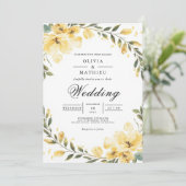 Invitation Soft Yellow Bloom Arch Wedding (Debout devant)