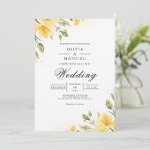 Invitation Soft Yellow Botanical Flourish Wedding (Debout devant)