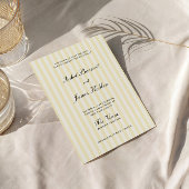 Invitation Soft Yellow Stripes Wedding